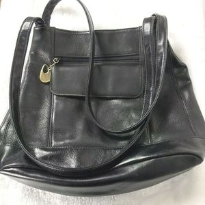 Carriage House Black Leather Shoulder Bag